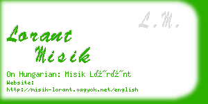 lorant misik business card